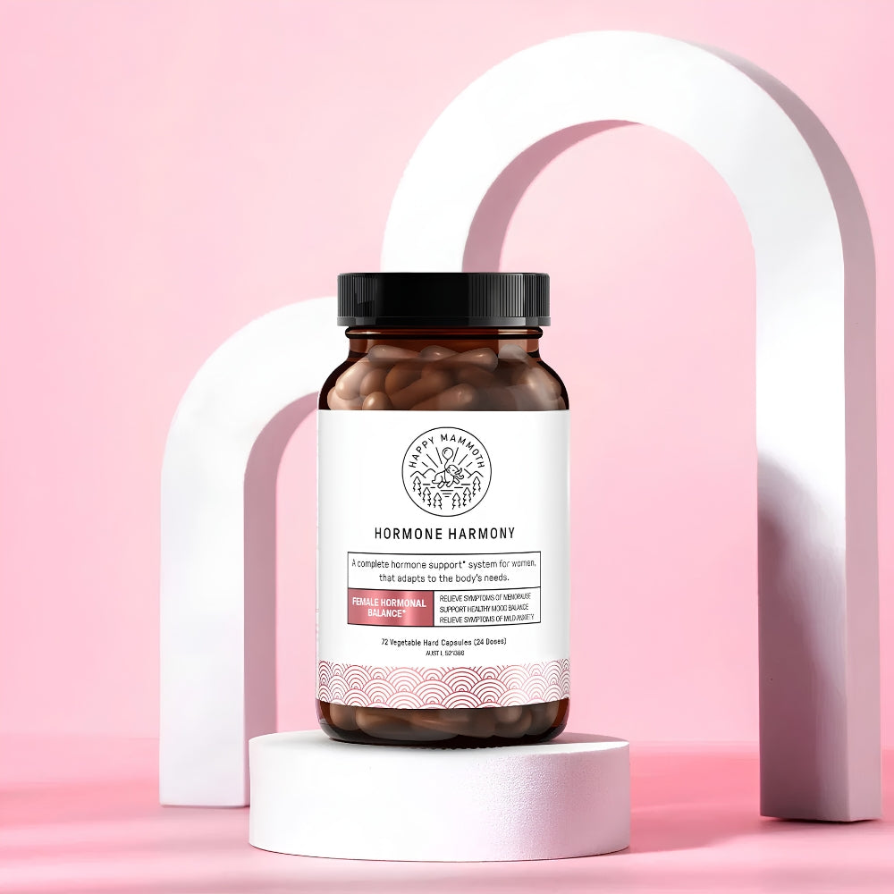 Happy Mammoth Hormone Harmony Hormone Balance Supplement for Women – Menopause & Perimenopause Support, 72 Capsules